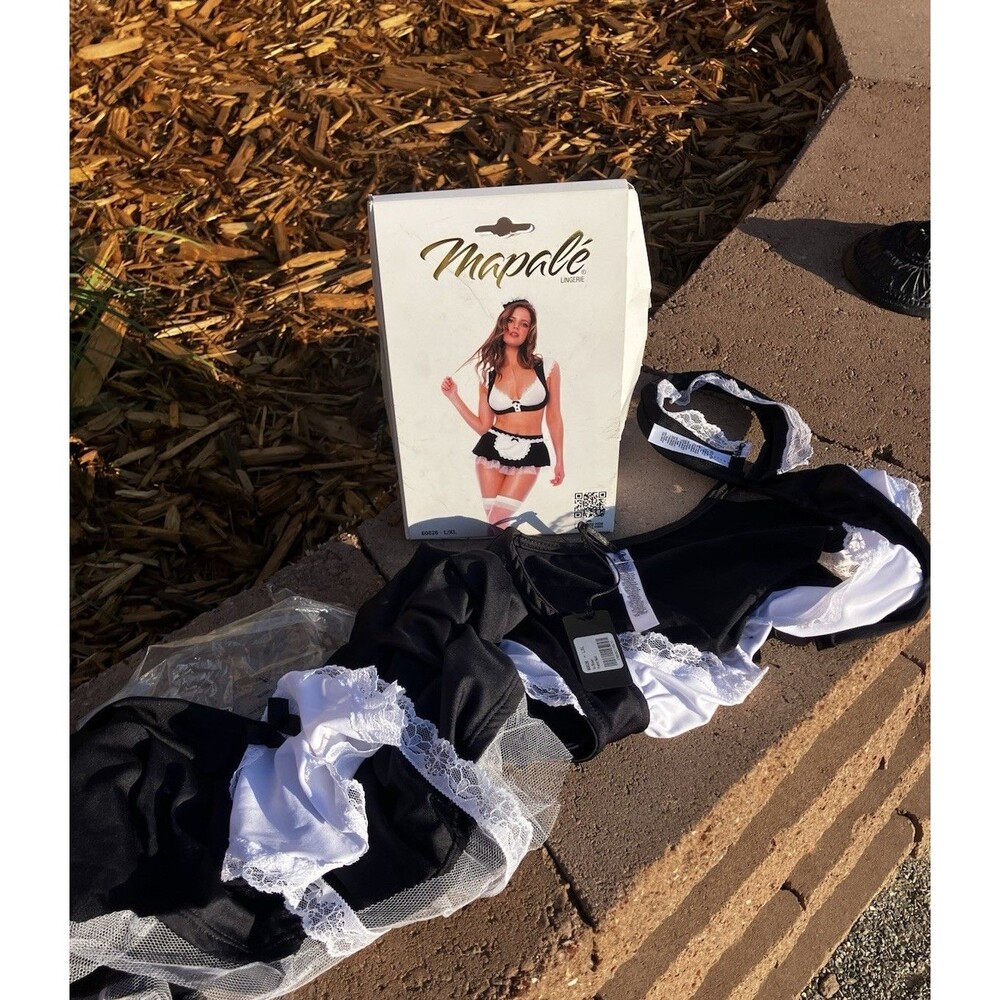 Open Box New Mapale Sexy French Maid Outfit 60026 L/XL  3 Pieces